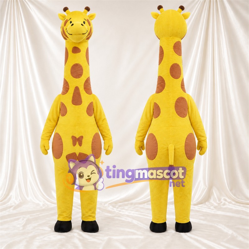 Maskottchenkostüm Giraffe – gelb / braun – Langer Hals; Flecken