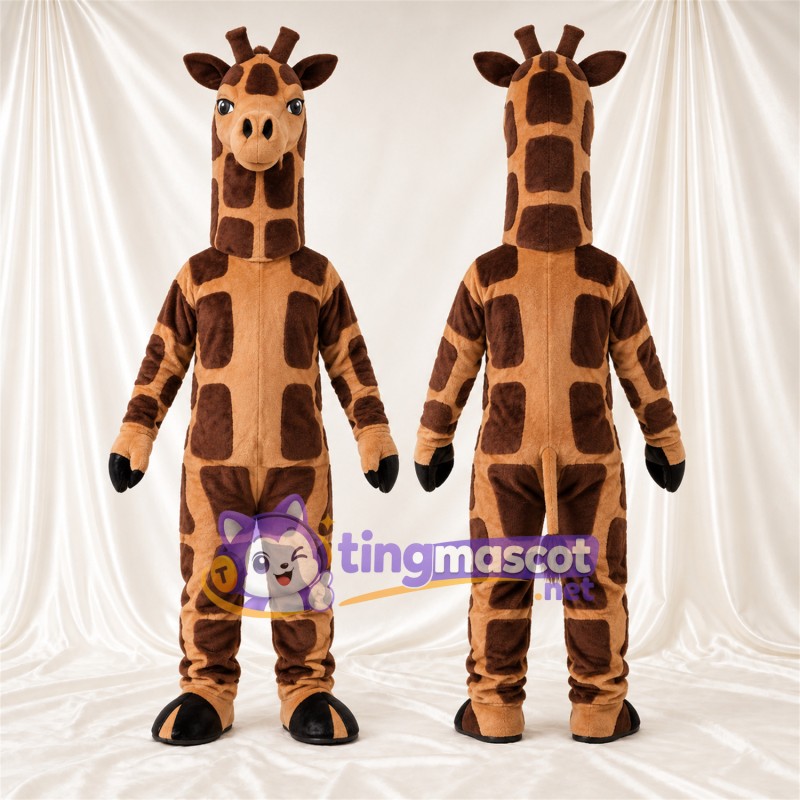 Maskottchenkostüm Giraffe – braun / creme – Bauch (creme); Flecken