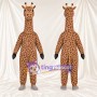 Brown and Cream Giraffe Mascot Costume - Black Gloves and Small Patch Pattern