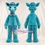 Costume de mascotte Girafe – bleu canard – Veste (bleu canard); Chapeau