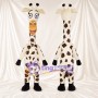Black and White Giraffe Mascot Costume - Long Neck and Small Patch Pattern