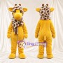 Costume de mascotte Girafe – jaune / marron – Chapeau; Écharpe
