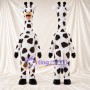 Black and White Giraffe Mascot Costume - Open Mouth and Large Patch Pattern