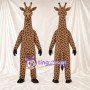 Brown and Cream Giraffe Mascot Costume - Black Gloves and Small Patch Pattern