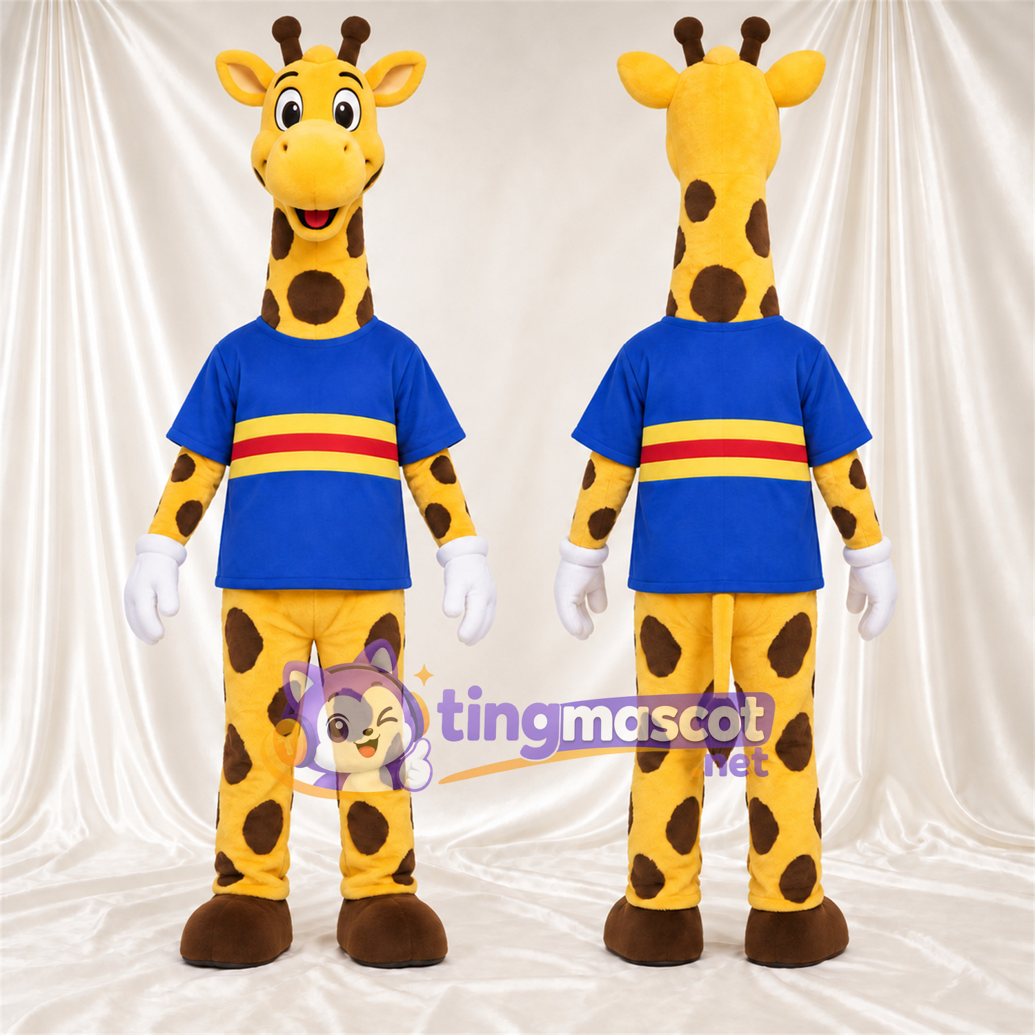 Costume de mascotte Girafe – jaune / marron – Chemise Costume de mascotte Girafe – jaune / marron – Chemise