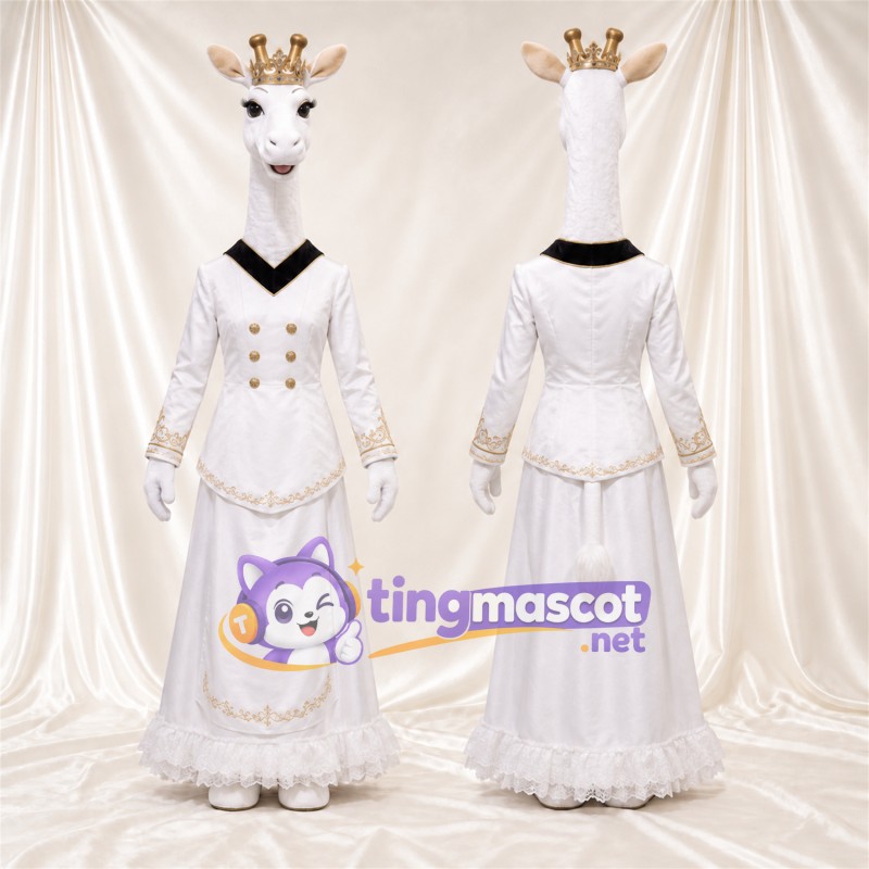 Costume de mascotte Girafe – blanc – Couronne; Tenue