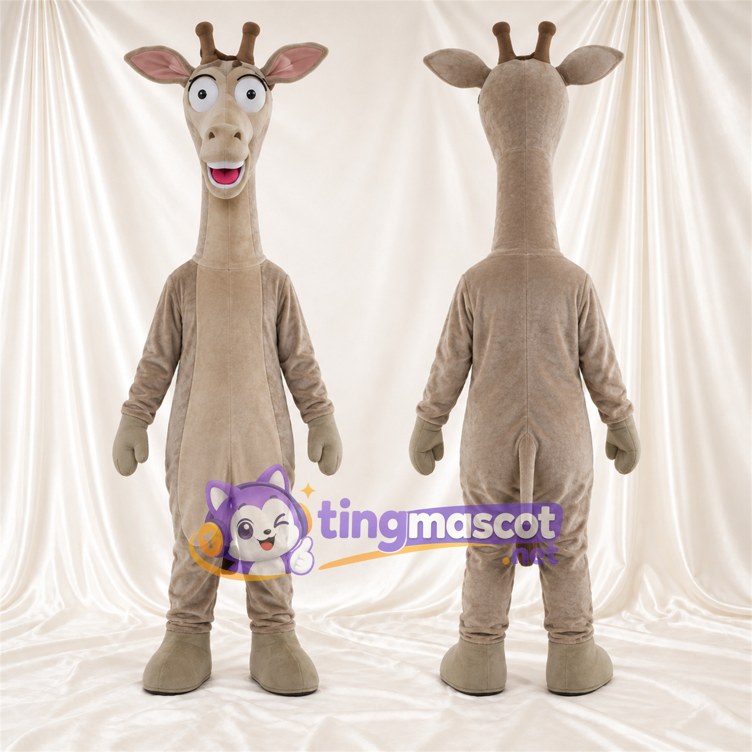 Costume de mascotte Girafe – brun clair Costume de mascotte Girafe – brun clair