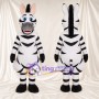 Black and White Zebra Mascot Costume - Blue Eyes and Pink Inner Ears