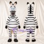 Black and White Zebra Mascot Costume - Blue Eyes and Gray Muzzle