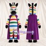 Costume de mascotte Zèbre – multicolore – Cape (violet)