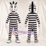 Black and White Zebra Mascot Costume - Blue Eyes and White Gloves