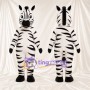 Black and White Zebra Mascot Costume - Black Muzzle and Upright Mane