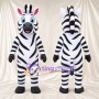 Black and White Zebra Mascot Costume - Blue Eyes and Pink Inner Ears