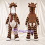 Costume de mascotte Zèbre – marron / noir – Chapeau (marron); Gilet