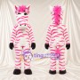 Maskottchenkostüm Zebra – rosa / weiß