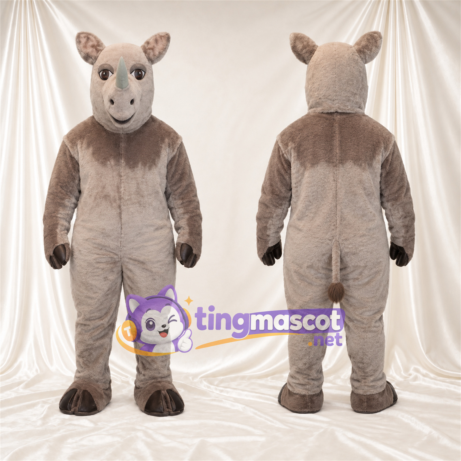 Brown Rhinoceros Mascot Costume Brown Rhinoceros Mascot Costume