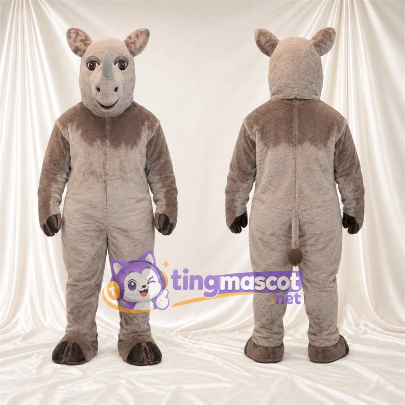 Brown Rhinoceros Mascot Costume
