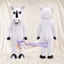 Costume de mascotte Rhinocéros – blanc – Corne (noir); Gants (noir)