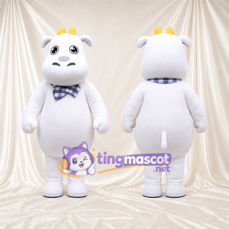 Costume de mascotte Vache – blanc – Bandana