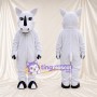Costume de mascotte Rhinocéros – blanc – Corne (noir); Gants (gris)