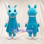 Blue Rhinoceros Mascot Costume - Blue Dress