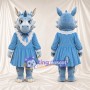 Blue Dragon Mascot Costume - Blue Dress