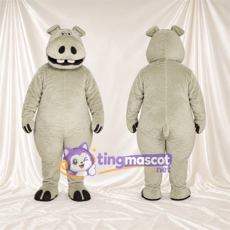 Beige Hippopotamus Mascot Costume