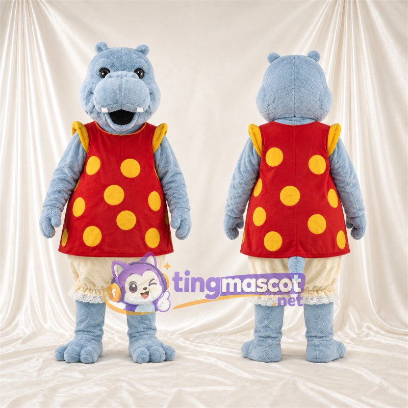 Costume de mascotte Hippopotame – bleu – Robe