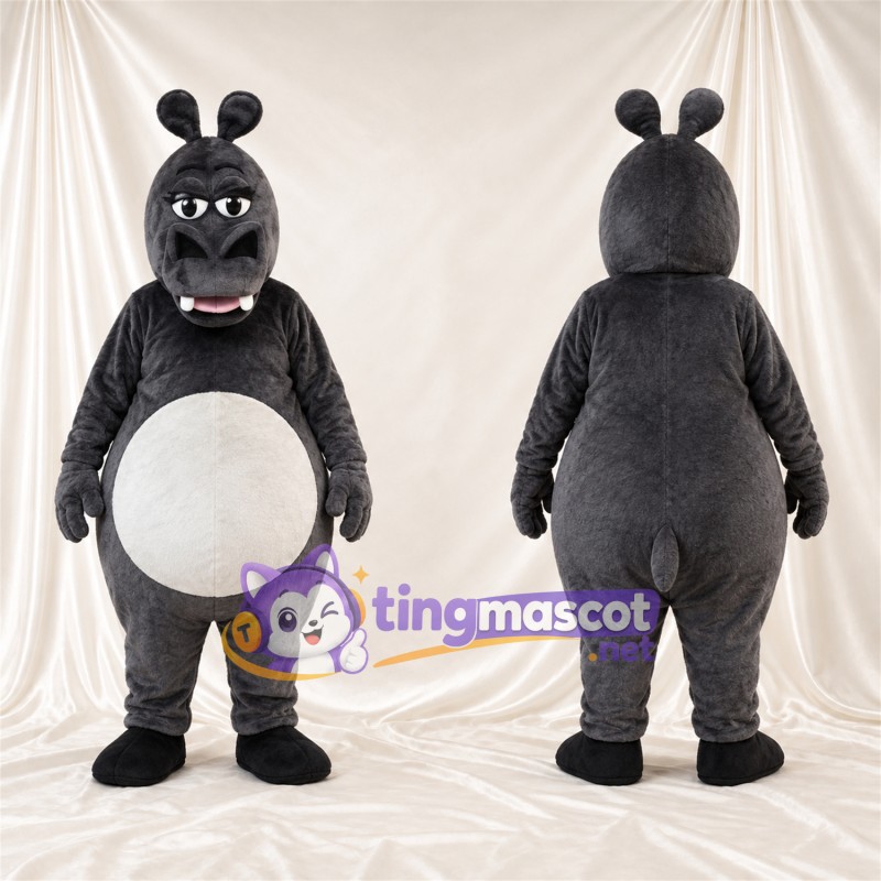 Black Hippopotamus Mascot Costume