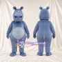 Blue Hippopotamus Mascot Costume - Light Blue Belly and Round Belly