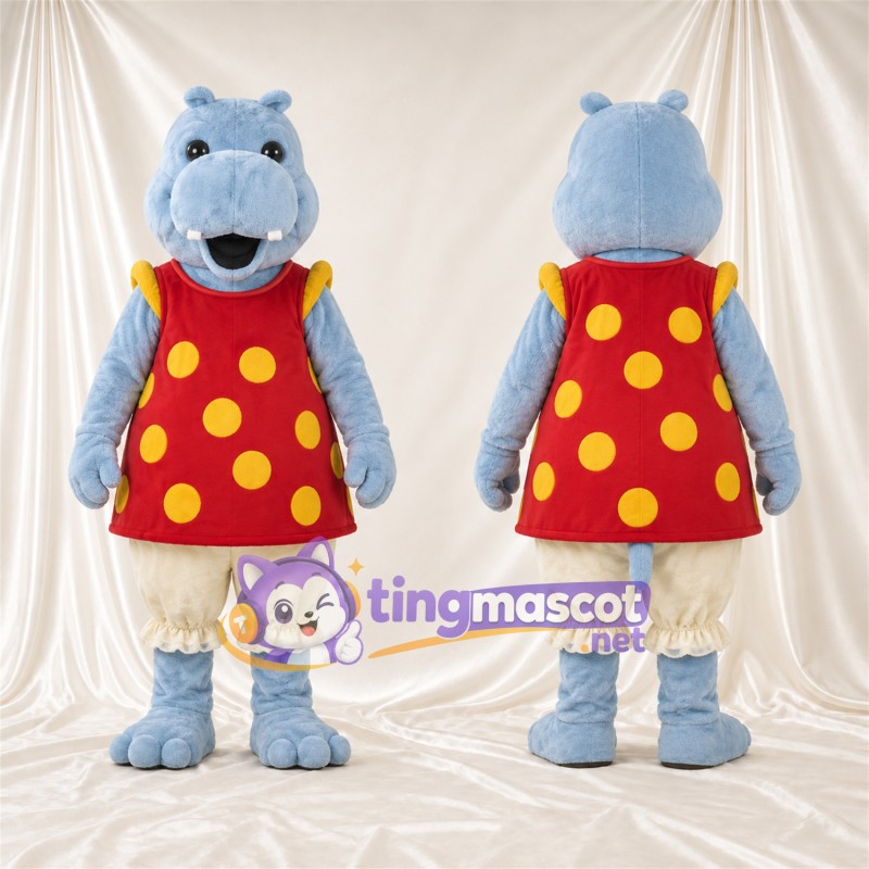Costume de mascotte Hippopotame – bleu – Robe