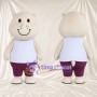 Costume de mascotte Hippopotame – blanc – T-shirt (blanc); Pantalon (violet)