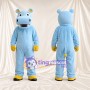 Costume de mascotte Hippopotame – bleu – Gants (jaune); Sabots (jaune)