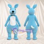 Blue Kangaroo Mascot Costume - White Belly and White Tail