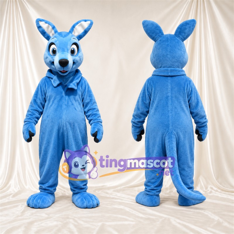 Blue Kangaroo Mascot Costume - Blue Jumpsuit