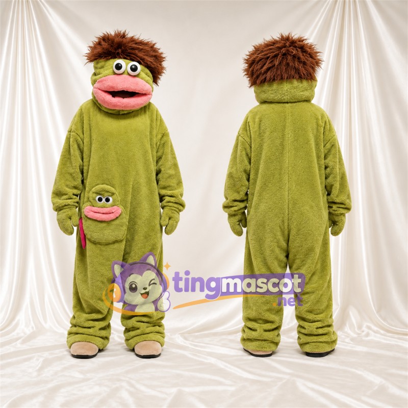 Costume de mascotte Monstre – vert – Poche ventrale