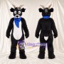 Black and White Deer Mascot Costume - Blue Scarf