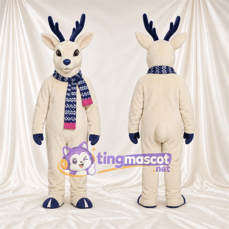 Costume de mascotte Cerf – blanc – Écharpe