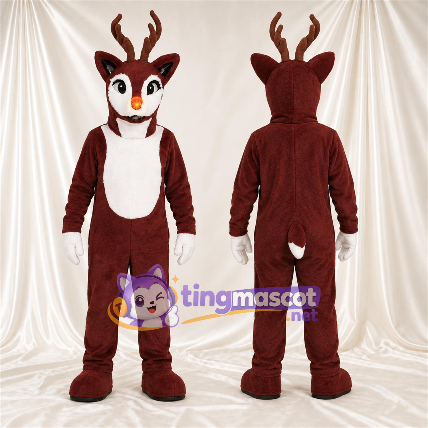 Maskottchenkostüm Hirsch – bordeauxrot Maskottchenkostüm Hirsch – bordeauxrot