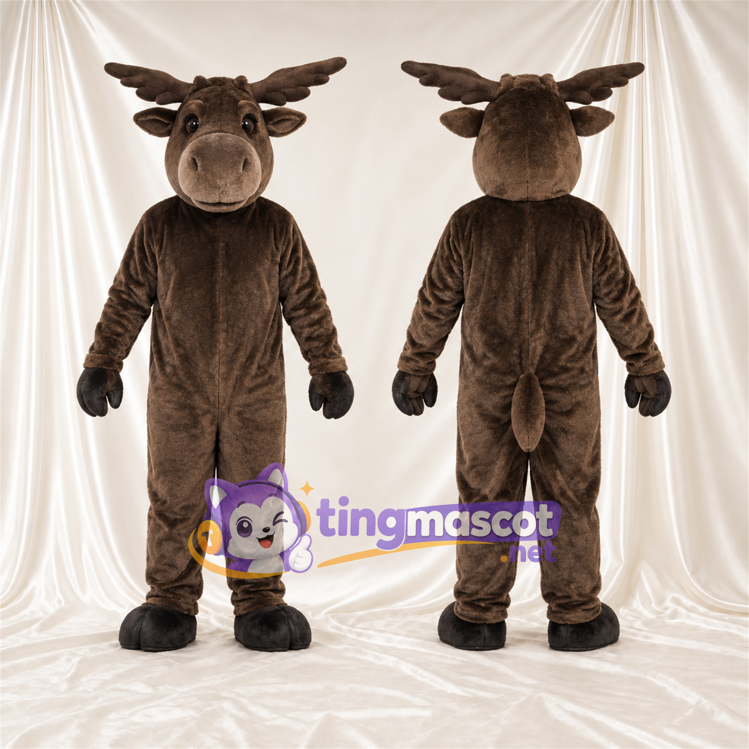 Costume de mascotte Cerf – marron – Bois; Museau (noir) Costume de mascotte Cerf – marron – Bois; Museau (noir)