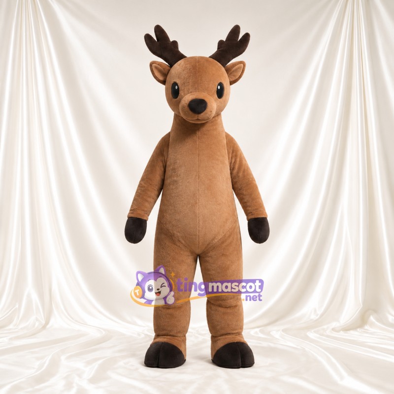 Costume de mascotte Renne – brun clair – Bois (marron); Gants (noir)