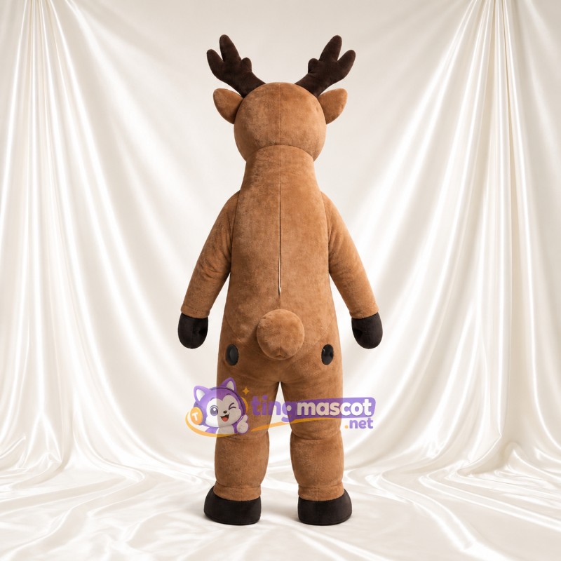 Costume de mascotte Renne – brun clair – Bois (marron); Gants (noir) Costume de mascotte Renne – brun clair – Bois (marron); Gants (noir)