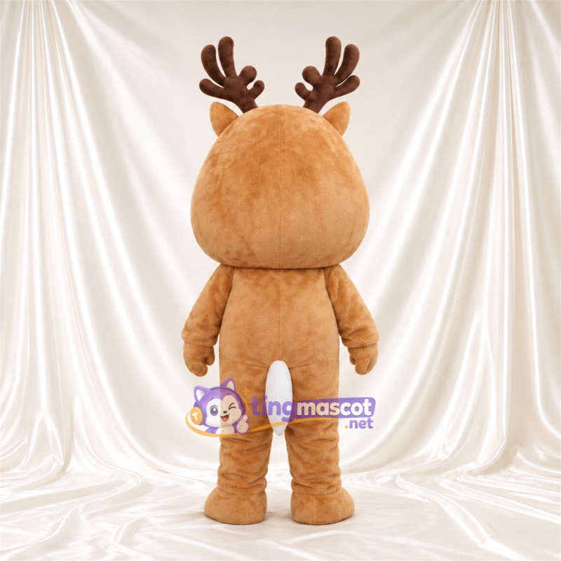 Costume de mascotte Renne – brun clair – Bois (marron); Museau (crème) Costume de mascotte Renne – brun clair – Bois (marron); Museau (crème)