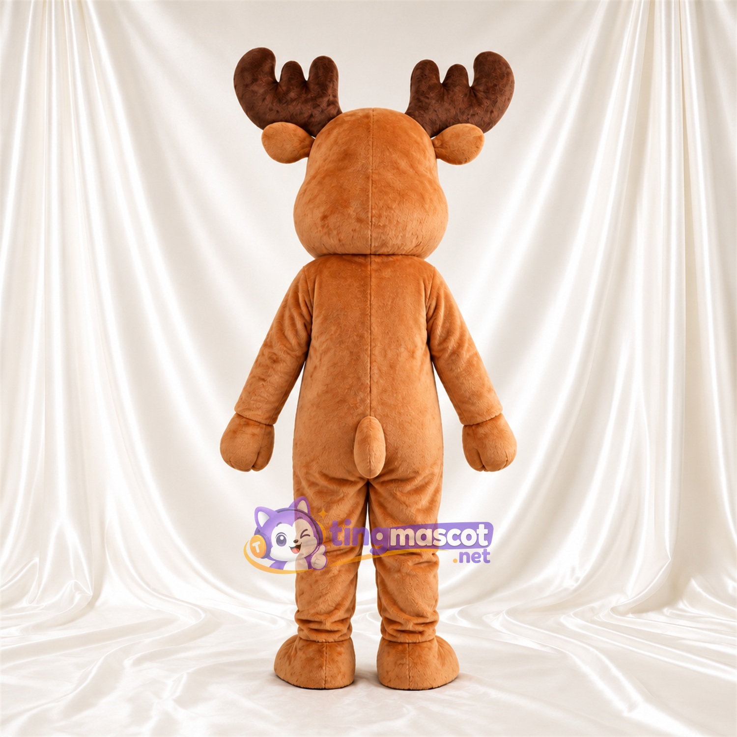 Costume de mascotte Élan – brun clair – Bois (marron); Museau allongé Costume de mascotte Élan – brun clair – Bois (marron); Museau allongé