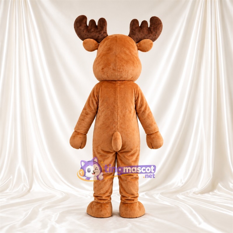 Costume de mascotte Élan – brun clair – Bois (marron); Museau allongé Costume de mascotte Élan – brun clair – Bois (marron); Museau allongé