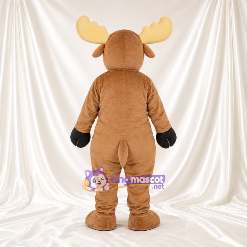 Costume de mascotte Élan – brun clair – Bois (jaune); Gants (noir) Costume de mascotte Élan – brun clair – Bois (jaune); Gants (noir)