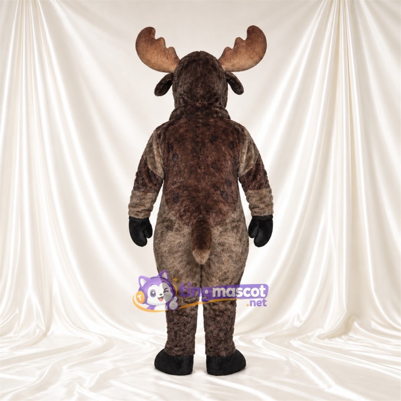 Maskottchenkostüm Elch – braun – Geweih (braun); Schnauze (hellbraun) Maskottchenkostüm Elch – braun – Geweih (braun); Schnauze (hellbraun)