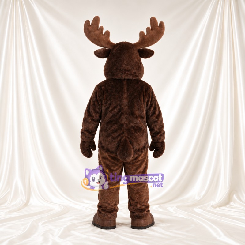 Maskottchenkostüm Elch – braun – Geweih (braun); Schnauze (hellbraun) Maskottchenkostüm Elch – braun – Geweih (braun); Schnauze (hellbraun)
