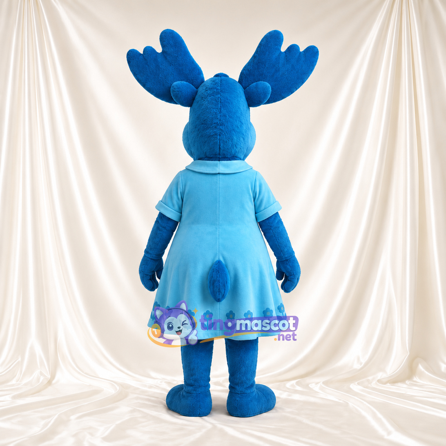 Blue Moose Mascot Costume - Blue Dress Blue Moose Mascot Costume - Blue Dress