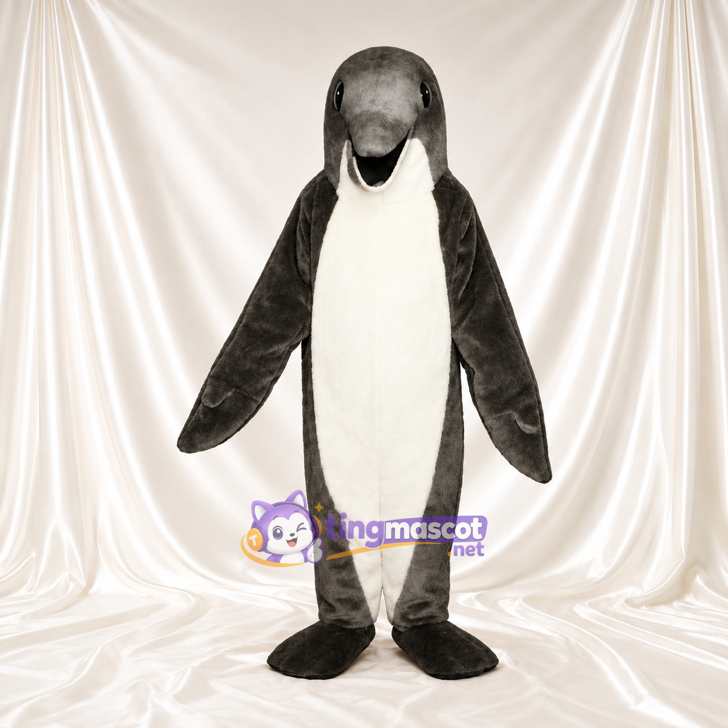 Black and White Penguin Mascot Costume - Black Feet and Black Beak